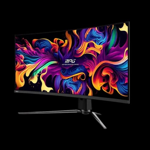 msi 34 inch ultrawide monitor angled view