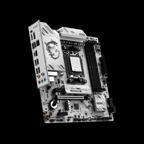 msi b850m gaming plus wifi6e am5 matx motherboard angled