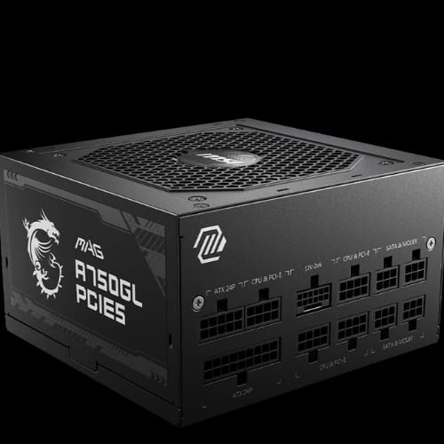 msi mag a750gl pcie5 750w 80 plus gold full modular power supplymain