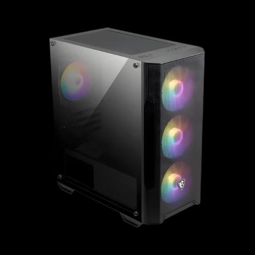 msi mag forge m100a micro atx tower gaming casetop front view