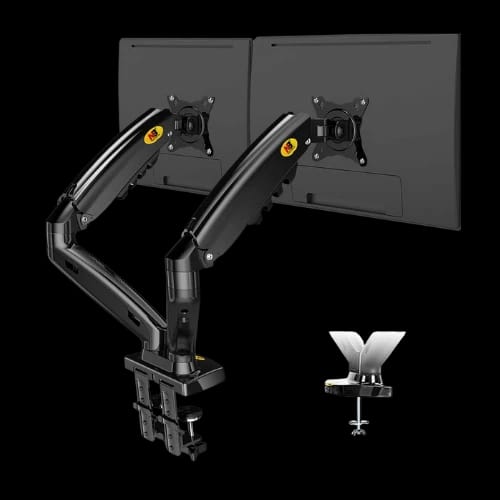 north bayou f160 9kg max payload dual monitor arm adjustable desk mount stand main