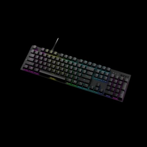 nzxt function full size rgb mechanical gaming keyboard tilted