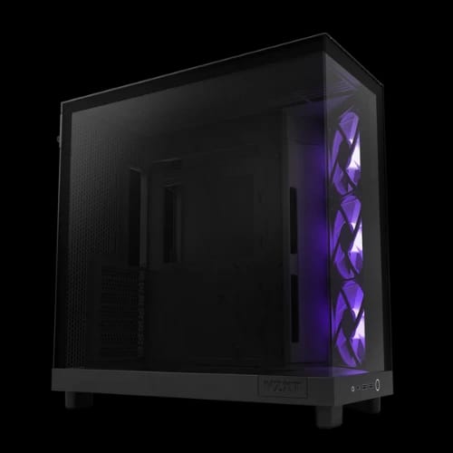 nzxt h6 flow rgb compact dual chamber mid tower airflow case black 2