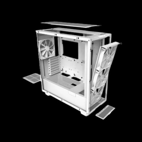 nzxt h7 elite 2023 edition premium atx mid tower casing white unscrewed