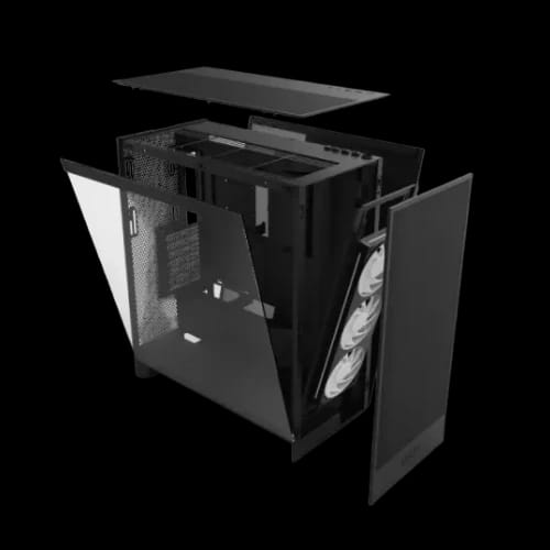 nzxt h7 flow rgb 2024 edition mid tower atx airflow gaming casing black 6