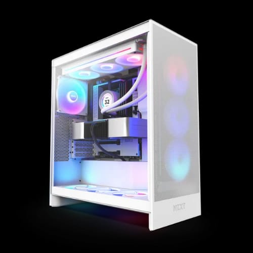 nzxt h7 flow rgb 2024 edition mid tower atx airflow gaming casing white 1