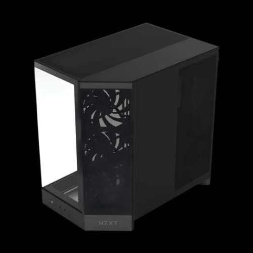 nzxt h9 flow dual chamber mid tower airflow casing black ang