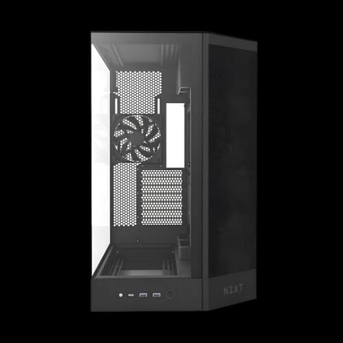 nzxt h9 flow dual chamber mid tower airflow casing black front
