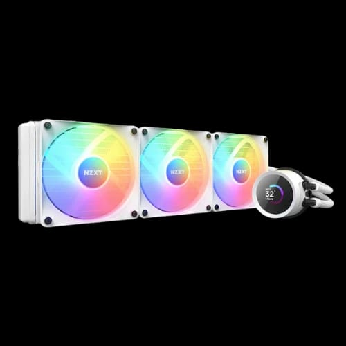 nzxt kraken 360 rgb aio cpu liquid cooler with lcd display white