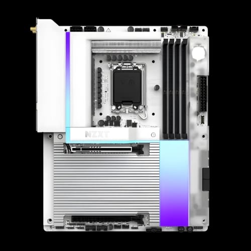 nzxt n9 z890 wi fi 7 ddr5 intel gaming motherboard white main
