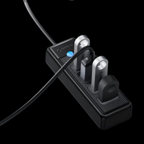 orico pw4u c3 4 port type c to usb 30 hub black connection