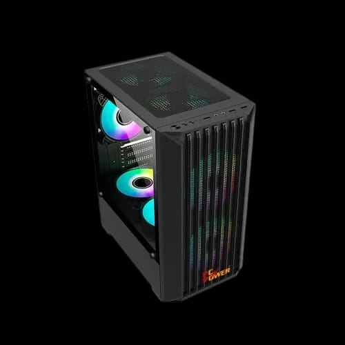 pc power dark breeze mesh mid tower m atx gaming case black 2