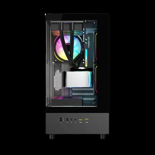 pc power horizon x2 gaming case with 6 argb infinity fans front