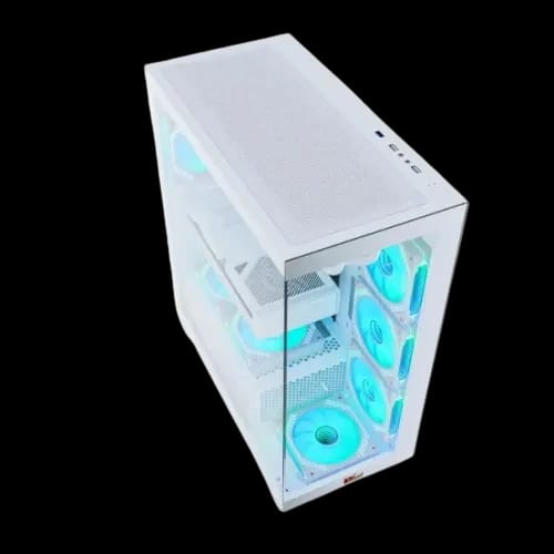 pc power ice tower elite pp gs500 atx desktop gaming case white 2