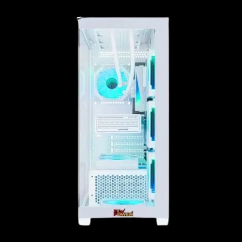 pc power ice tower elite pp gs500 atx desktop gaming case white 3