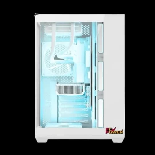 pc power iceberg stealth pp gs605 wh atx desktop gaming case front