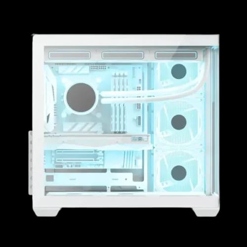 pc power iceberg stealth pp gs605 wh atx desktop gaming case side