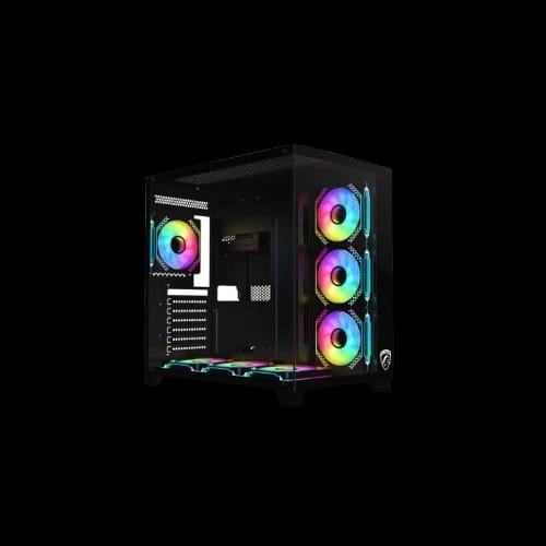 pc power iceberg v3 gaming case with 7 infinity argb fan black