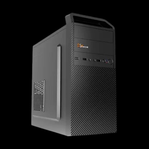 pc power procase v1 mid tower atx desktop casing with psu black