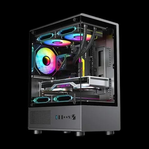 pc power vertical x2 infinity bk matx mid tower gaming casing main