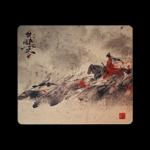 pcb kenseimat mouse pad with traditional ink style warrior artwork