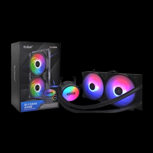 pccooler gi cx240 argb liquid cpu cooler black with box