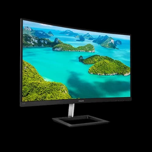 philips 322e1cb 32 100hz fhd curved monitor angled