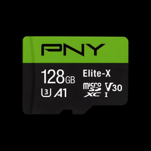 pny elite x 128gb class 10 u3 v30 microsdxc memory card main