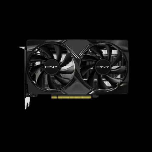 pny geforce rtx 5050 8gb gddr6 dual fan graphics card front view