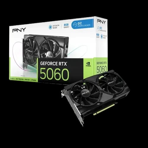 pny geforce rtx 5060 8gb oc dual fan gddr7 graphics card