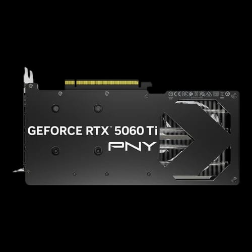 pny geforce rtx 5060 ti 16gb oc dual fan gddr7 graphics card back side
