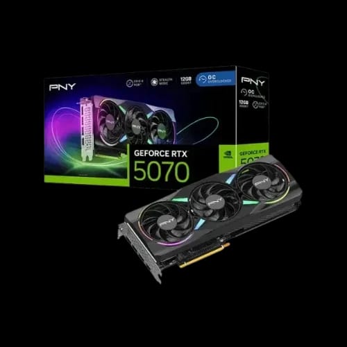 pny geforce rtx 5070 12gb gddr7 argb epic x rgb overclocked triple fan graphics card 600x600