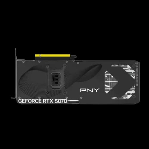 pny geforce rtx 5070 oc triple fan graphics card backsite view