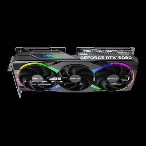 pny geforce rtx 5080 16gb gddr7 argb epic x rgb oc triple fan graphics card 4