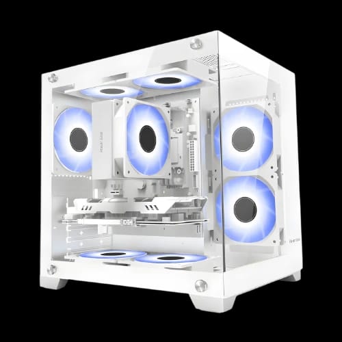 power train g777 mid tower atx gaming desktop case white main