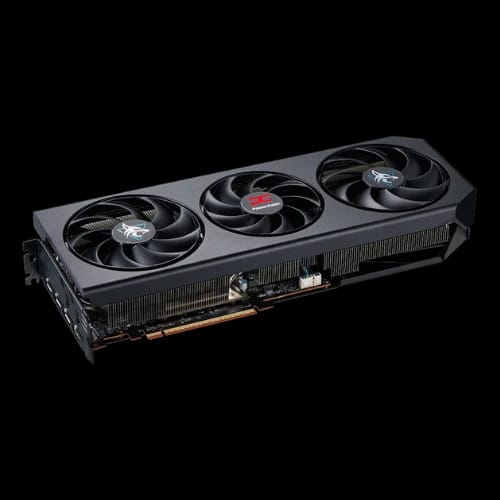powercolor hellhound amd radeon rx 9070 xt 16gb gddr6 graphics card side view