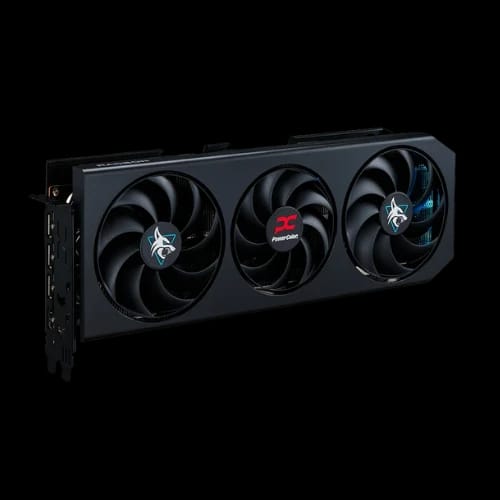 powercolor hellhound amd radeon rx 9070 xt 16gb gddr6 graphics card uper side