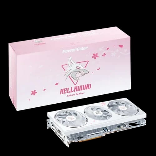 powercolor hellhound sakura amd radeon rx 7800 xt 16gb gddr6 limited edition graphics card