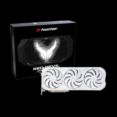 powercolor red devil spectral amd radeon rx 9070 xt 16gb gddr6 graphics card white