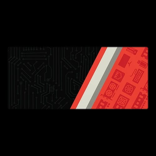 pulse matrix extended mouse pad with black circuit and red tech design 900 400