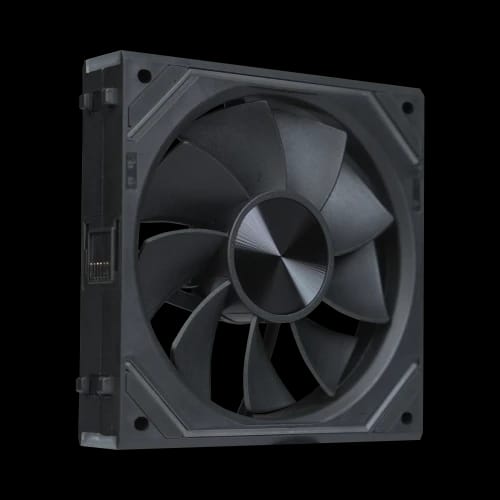 pureflow lite solid core block case fan black reverse left side view