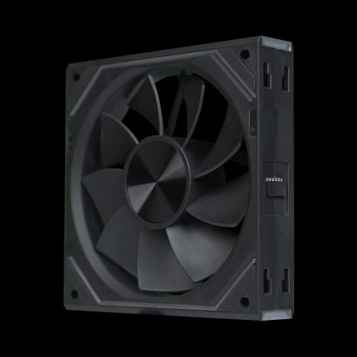 pureflow lite solid core block case fan black reverse side profile