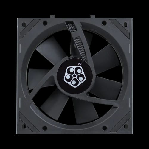 pureflow switch argb case fan black back side with logo
