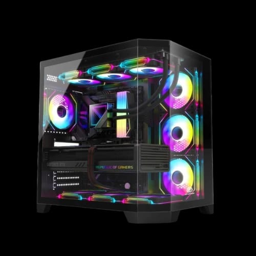 revenger air box 7 argb infinity fans with remote controller full tower desktop gaming case black