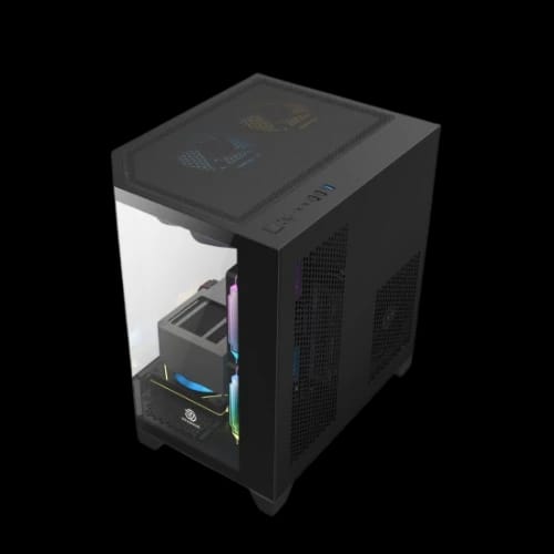 revenger air box mini 5 argb infinity fans mid tower gaming desktop case black 4