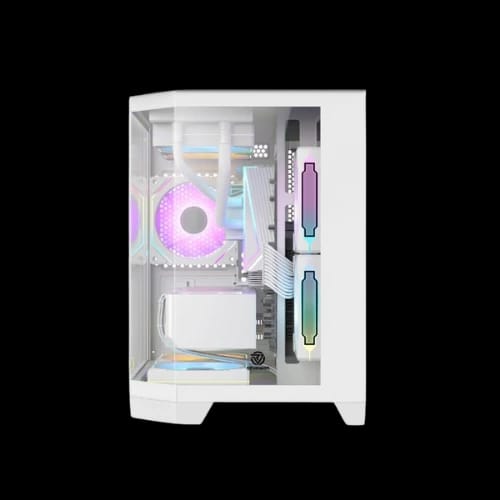 revenger air box mini 5 argb infinity fans mid tower gaming desktop case white 2