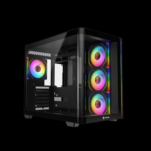 revenger air tank btf 4 argb infinity fan atx black curved gaming casing
