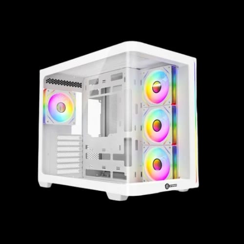 revenger air tank btf 4 argb infinity fan atx white curved gaming casing