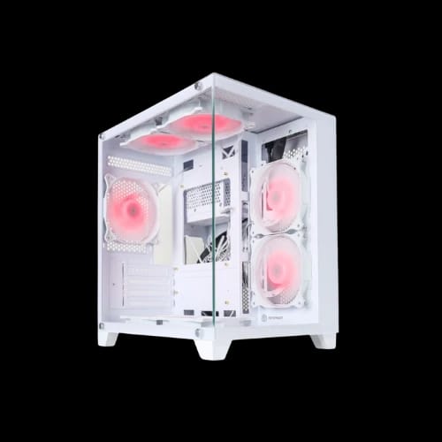 revenger base dynamic mid tower atx desktop case white 140mm