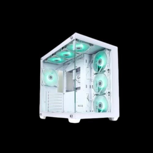 revenger base dynamic mid tower atx desktop case white green